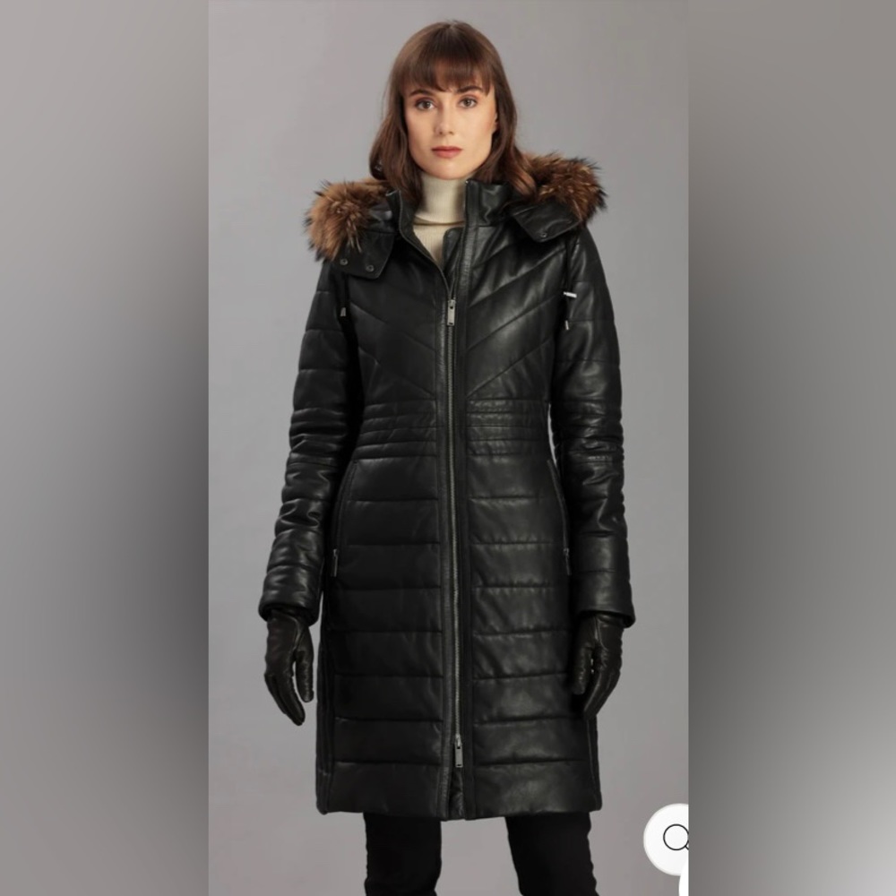 Danier long winter leather coat